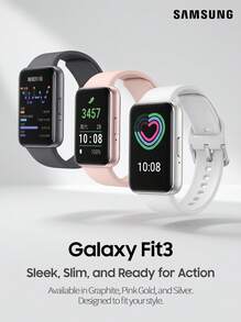 Samsung Galaxy Fit3 Smart Band 1.6-Inch Large Display 13-Day Long Battery Life 100+ Sports Modes Sleep Blood Oxygen Heart Rate Monitoring Fall Detection Message Notifications Lightweight Waterproof Fitness Tracker (International Version) - Multicolor - View 4