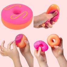 somoving TPR Donut Squeeze Toy, Soft Cute Stress Relief Squeeze Toy, Realistic Donut Toy, Fun Toy, Birthday Gift, Prank Prop - Multicolor - View 7