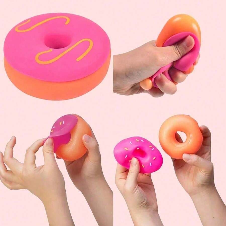 somoving Mainan Remas Donat TPR, Mainan Remas Lembut dan Lucu untuk Meredakan Stres, Mainan Donat Realistis, Mainan Seru, Hadiah Ulang Tahun, Alat Peraga Lelucon