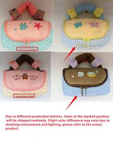 1PC/6PCSSweet Aesthetic Embroidered Cosmetic Bag, Handheld Travel Makeup Organizer, Large Capacity Zipper Toiletry Storage Pouch, Plaid Polka Dot Design, Cute Cartoon Pattern For Girls Daily Travel Cosmetics Accessories Storage - Multicolor - View 12