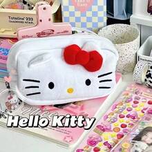 SANRIO 1PC/Plush Kitty Cat Pencil Case, High-Value Aesthetic Large Capacity Stationery Storage Pencil Box For Middle School Students, Christmas Gift, Birthday Gift, Back To School - 1 PC KT - View 4