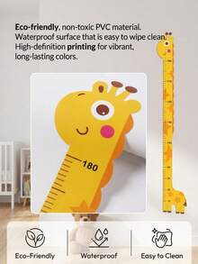 Unicorn/Giraffe/Dinosaur Height Measurement Wall Sticker - Creative Cartoon Growth Record Sticker, Home Decor, Easy-To-Remove Self-Adhesive Wall Decal, Vinyl Material, Suitable For Bedroom, Classroom And School, Back To School Season, Holiday Decoration, Birthday Gift - Multiple Styles - View 1