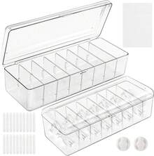 2-delars kabelorganiseringsboxset med lock, flärfackskabelförvaringsbehållare, hushållslösning för förvaring av laddkablar och små gadgettillbehör - Visa 5