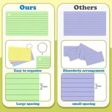 1pc Colorful Ring Binder Index Card, 7.62 X 12.7cm, With Ring Binder And Perforated Lined Memo Card, Portable Review Card, Suitable For School, College, Home, Office, Memory, To-Do List (10 Colors), Learning Supplies, Back To School Essentials - one-size - View 4