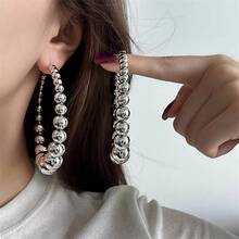 1 Pair Exaggerated Large Hoop Earrings, Vintage European And American Style, Personalized Metal Earrings, Suitable For Women To Wear At Parties And Nightclubs - Large Hoop Earrings - View 6