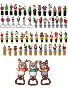 Christmas Reindeer Bottle Opener, Effortless And Easy To Use, Suitable For Parties, Home Bar, Kitchen And Backyard Gatherings, Ultra-Lightweight And Cute, Very Convenient - Multicolor - View 10