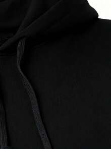Women's Crew Neck Sweatshirt, Travel Hoodie With Pocket, Cotton T-Shirt, Basic Autumn-Winter Sweatshirt For Women - Black - View 7