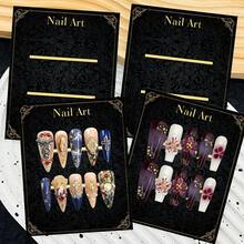 20pcs Nail Display Cards Handmade Nail Art Packaging Board Professional Press-On Nails Packaging Card Nailfie Paper Storage Card Photography Display Prop Board Nail Salon Accessories Nail Tools - Multicolor - View 2