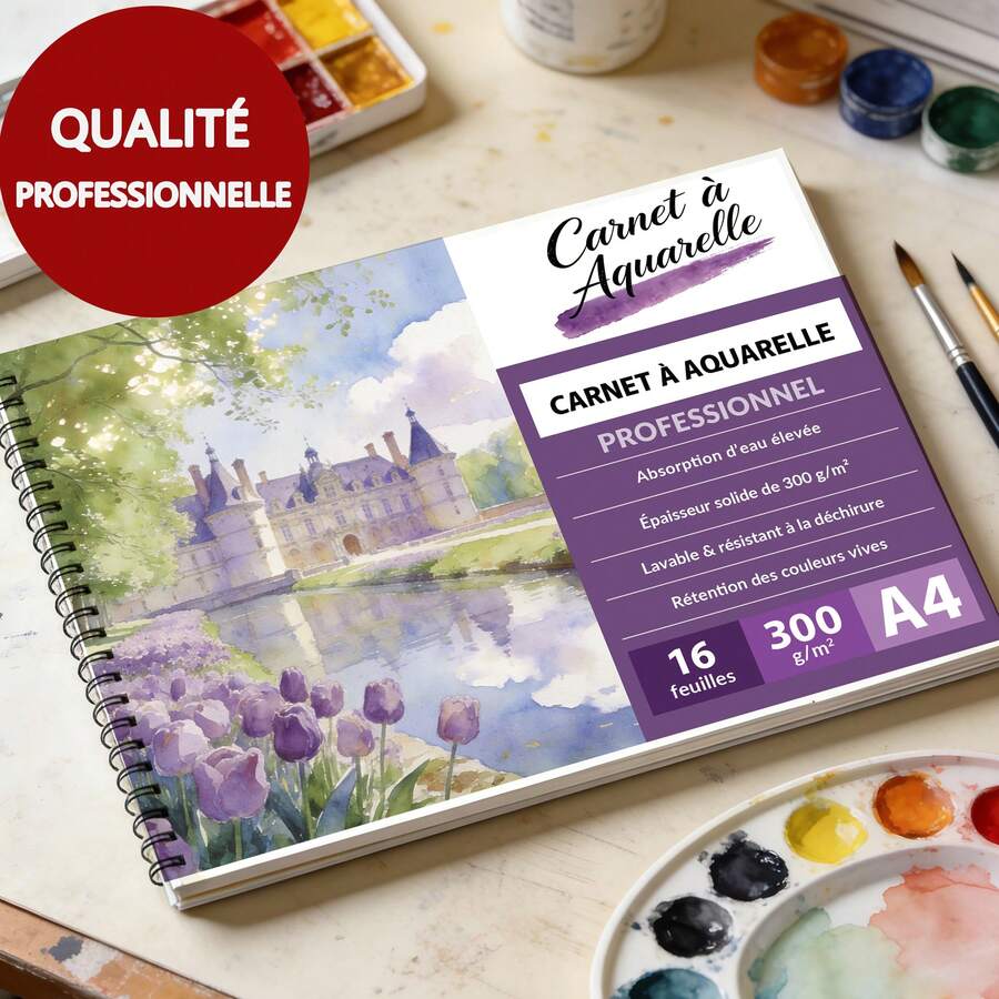 A4/A5 Spiral Watercolor Sketch Pad, 300gsm Rough‑Grain Acid‑Free ...
