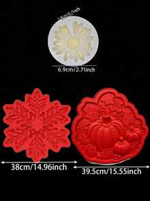 2pcs/Set Reusable Sunflower Stepping Stone Mold, Concrete Pathway Making Mold With Floral Design, Reusable Paving Stone Mold, Suitable For Garden Walkway, Lawn, Outdoor Decoration, Handmade Gardening Craft Tool - A - View 3