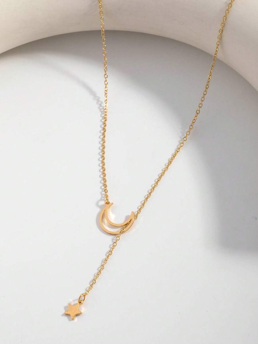 1pc New Fashion Elegant Versatile High-End Necklace Jewelry For Women, Niche Design Exquisite Collarbone Chain - Gold - View 1