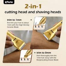 ENSSU Alat Cukur Rambut Tubuh Multifungsi Pria 2-in-1 Emas, Baterai Isi Ulang 600mAh, Alat Cukur Listrik 6-in-1 dengan Alas Pengisi Daya, Pengisian Cepat USB, Waktu Penggunaan 60 Menit, Alat Cukur Rambut Tanpa Kabel untuk Mencukur Jenggot dan Rambut Tubuh - alat cukur - View 6