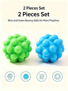 2/6/10/14pcs Two-Tone Pet Toy-A Candy-Colored, Elastic Rubber Ball; An Interactive Toy Suitable For All Cats And Small Dogs. An Ideal Gift For Close Friends Who Own Pets. - Multicolor - View 5