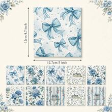20pcs Charm Pack Assortment/Pastoral Blue-Green Hydrangea Pattern/Handmade Rich Color Texture Style Elements/10 Styles Of Design Polyester Fabric/Suitable For Quilting/Craft Projects/Wallet Making/Gift Giving/Bag Making - Default - View 9