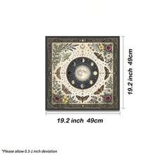1pc Moon Phase Moth Tarot Cloth, Vintage Constellation Floral Altar Tablecloth, Witchy Botanical Divination Mat, Mystical Astrological Spiritual Home Decor Tapestry - Black - View 6