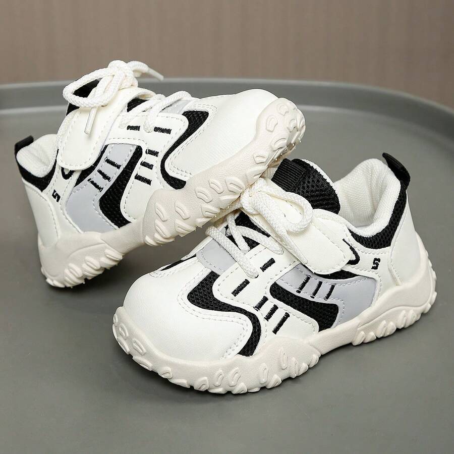 Sepatu Jalan Anak Balita Musim Semi/Musim Gugur Model Baru Hitam & Putih, Sepatu Olahraga Cocok Untuk Semua Musim - Hitam dan Putih - View 1