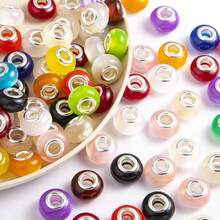 23pcs Colorful European Style Large Hole Beads, Mixed Color Large Hole Beads For Jewelry Making, Suitable For Pendants, Bracelets And DIY Crafts - 23 Pieces - View 5