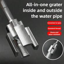 Pelador de rosca interna y externa para tuberías de agua del hogar mejorado, juego completo de pelador de rosca interna y externa estándar de 4 puntos y 6 puntos - A - Ver 6