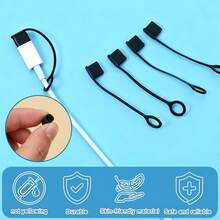 5/1pc Type-C Interface Protective Cover With Lanyard, Portable Protective Cap, Silicone Sleeve With Cord And Rope For Hanging And Tying, Data Cable Plug Dust Cover, Waterproof Plug Protective Sleeve - Multicolor - View 2