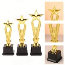 1 Gold Trophy Star Plastic Trophy Craft Souvenir Singing And Dancing Competition Award Trophy School Award Supplies - Multicolor - View 2