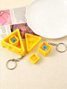 1 Set Of Small Cheese-Shaped Bag Pendants As Keychains, Bag Decorations For Keychains, Wallet Accessories, Women's Accessories, Gifts For Friends - Multicolor - View 7