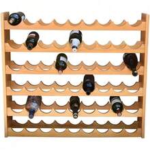 Cava de Madera de Pino Color Natural para 54 Botellas 20x90x80 cm | Estante para Vino con Múltiples Niveles de Onda | Mueble Elegante y Resistente | Diseño Moderno | para Cocina, Comedor y Sala | Fácil de Armar - Ver 6