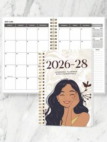 1pc 2026-2027 Academic Year Weekly/Monthly Planner Notebook, January 2026 To December 2027, 5.7" X 8", A5 Monthly Planner With Note Pages, Waterproof Cover, Personal Schedule Book, Office And Back To School Supplies - Multicolor - View 8