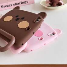Lolla 1pc Cute Bear Protective Case Compatible With Ipad 7/8/9 Tablet Shell 2022 Apple Air 5/4/3 9th Gen 10.2 Silicone Pro 11 Full Coverage 2024 Mini 7 New Air 6/A7/8/9 - Brown - View 7