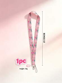 1 Set Doctor Nurse ID Card Holder Lanyard, PP Material, Pattern Includes Stethoscope, Mask, Heart, Portable, Suitable For ID Badge, Campus Card, Access Card, Meal Card, ID Card, Suitable For Medical Staff, School, Back To School Card Holder, Christmas Gift - Pink - View 3