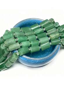 1 Strand 8-11mm Natural Emerald Green Aventurine Cylindrical Spacer Beads, Jewelry Making Bracelet DIY Accessories - Multicolor - View 5