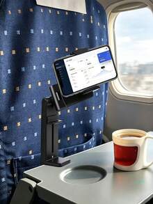 Foldable Airplane Seat Phone Holder, Portable Travel Back Seat Hanging Bracket, Universal Phone Support Stand For Airplane, High-Speed Train, Train, Multi-Angle Rotating Adjustable Phone Holder For Watching Movies And Series, Hands-Free Phone Mount, Compact Space-Saving Secure Grip Anti-Drop, Compatible With Most Phone Sizes, Essential Practical Accessory For Travel, Commuting, Car Trips, Home And Outdoor Use, Convenient Storage, Slouchy Phone Stand For Watching Videos And Scrolling - Multicolor - View 4