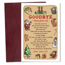 1pc Funny Elf Christmas Farewell Card (With Envelope) - Santa's Farewell Message & Naughty List - Humorous Holiday Card, Gift For Family And Friends, Winter Celebration - Multicolor - View 7