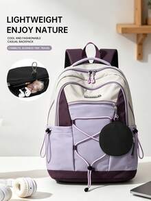 Myco American Street Style Ins Niche Drawstring Tie Sweet Cool Design Backpack Travel Bag Stays Comfortable All Day For Commuting And Shopping. - Multicolor - View 3