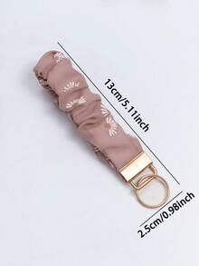 Sweet Women's Daily Gift Chiffon Printed Elastic Hair Tie Wrist Keychain, Multi-Purpose Key Holder And Bag Charm, Suitable For Keys, Phones, ID Badges, Great For Holiday Gifts - Multicolor - View 5