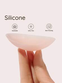 Lignisse Solid Silicone Nipple Covers Invisible Sticky Bra Push Up Strapless Backless Self-Adhesive Seamless Reusable Breast Pasties No Show Women Intimates - Multicolor - View 3