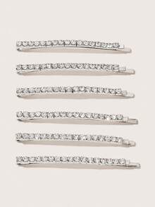 Hair Clips - Silver (6 Pcs) - Silver - View 2