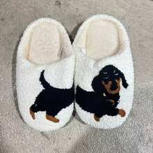 Sandal Rumah Hangat untuk Wanita Motif Dachshund untuk Pemakaian Sehari-hari - putih - View 5