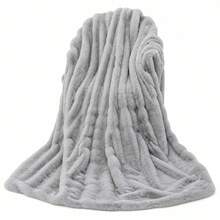 Polyester Duvet Cover 220x240cm With Zipper Closure, Multifunctional Plush Blanket For Bed And Sofa, Modern Solid Color Bedding - Grey - View 11