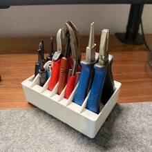 Multi-Slot Pliers Storage Rack, Desktop Hand Tool Organizer Tray, Garage Drawer Electrician Jewelry DIY Hardware Organizer Stand, Non-Slip Workbench Needle Nose Pliers Diagonal Pliers Holder - Multicolor - View 3