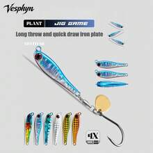 1PC 10-30g Long Distance Casting Metal Jig Fishing Lure With Rotatable Single Hook & Spinner Blade Hard Metal Bait For Inshore Offshore Game Fishing Freshwater Saltwater - Multicolor - View 3