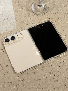 1PC Acrylic Clear Hard Case Compatible With IPhone Duo Fold, Protective Cover Compatible With IPhone Duo Ultra Fold, Shock‑Proof Shell With Top Front Panel + Bottom Back Case - Clear - View 2