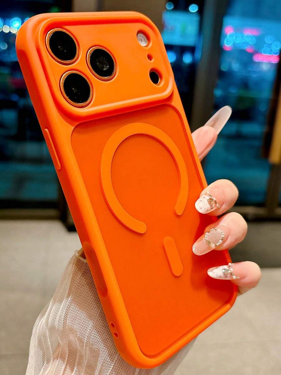 Koolife 橘色磁吸手機殼，2合1 PC+TPU 材質，2.5mm 厚背板，霧面半透明表面，防震保護殼，相容 iPhone 18 Pro/18 Pro Max/17/17 Pro/17 Pro Max/16/15/14/13