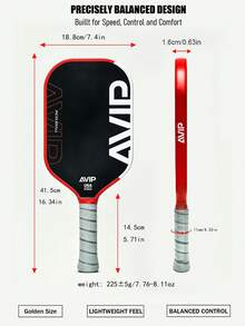 1PC AVIP Pickleball Paddle, Made Of T700 Carbon Fiber Matte Material, Enhanced Ball Control, Improved Accuracy, Thicker Sweet Spot, Longer Shape, Comfortable Grip, Suitable For Professional Competition - A - View 8