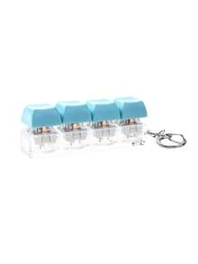 1 Pc Fidget Keyboard Cube Keychain, Simple Colorful Finger Press Stress Relief Keyring, Calming Focus Unzip Pendant, Car Bag Accessory, Party Gift - Multicolor - View 11