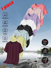 Women's Outdoor Short Sleeve Running Sports Lightweight Training Top T-Shirt Summer - Multicolor - View 1