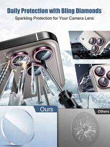 Navigator 6pcs/Pack, Wine Red Camera Lens Protector Film, Independent Metal Ring Cover, Ultra-Thin Glass, Shell-Friendly, Scratch-Resistant, Anti-Collision, No Loss Of Image Quality, Easy To Install, Not Easy To Fall Off, Compatible With IPhone Duo/18 Pro Max/18 Pro/18/17e/17 Pro Max/17 Pro/17 Air/17/16 Pro Max/16 Pro/16 Plus/16/15 Pro Max/15/14/13/12 And Other Models. - Burgundy - View 3