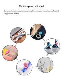 1 buah Pengatur Kabel Magnetik Kreatif Multi-Warna Baru, Klip Kabel Magnetik Silikon, Penggulung Kabel, Pengikat Kabel, Magnet Kulkas, Klip Penyimpanan, Pengatur Kabel Multifungsi Minimalis Universal - MultiWarna - View 11