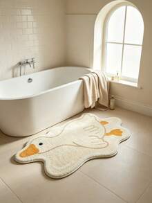 1PC Cute White Goose Shaped Plush Rug, Bedroom Bedside Carpet, INS Style Cartoon Foot Mat, Girly Heart Melting! Super Cute White Goose Bedside Rug, Suitable For Living Room, Bedroom, Entrance, Kitchen, Study, Bathroom And Other Decorative Carpets, Bedroom Decor, Decorative Carpet, Bedroom Decor, Small Rug, Home Decor, Living Room Carpet, Living Room Small Rug, Bedroom Carpet, Living Room Home Decor - A - View 2