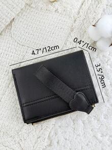 New Fashionable Women's Short Wallet, Ultra-Thin Snap Button Lightweight And Portable Cash, Credit Card Coin Wallet, Suitable For Outdoor And Travel - Black - View 8