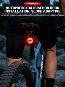 X-TIGER Smart Brake Sensing Bicycle Tail Light | USB-C Rechargeable Bicycle Rear Light With Brake Sensing Function, IPX6 Waterproof Performance, Suitable For Bicycle Riding Lighting Accessory - Multicolor - View 7